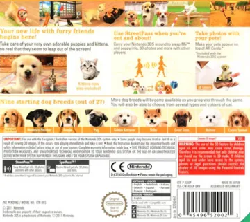 Nintendogs   Cats - Shiba & New Friends (Japan) (Rev 2) box cover back